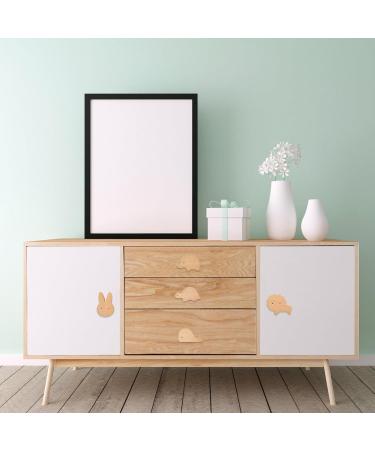 Briskore 6-Piece Animal Shape Wooden Cabinet Buttons for Children's Room - Elephant Drawer Handles & Furniture Knobs with Screws - Buy Online on GoSupps.com