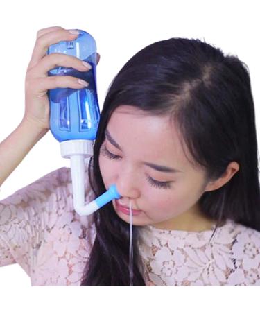 Glamza 300ml Sinus Rinse Bottle with 1x Adult Nasal Rinse & 1x Child Nasal Wash - Neti Pot Bottle for Complete Nasal Irrigation