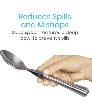 Vive Weighted Utensils Set - Parkinson Spoon, Fork, Knife - Heavy 7 oz Stainless Steel Silverware for Hand Tremors - Adults, Elderly, Pediatrics - Buy Online on GoSupps.com