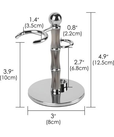 Linkidea Razor Holder Stand Stainless Steel Shaving Brush Holder with Non-Slip Base Creative Bamboo Shape Safety Shaver Kit Organizer for Shower Room Bathroom (Grey) - Buy Online on GoSupps.com