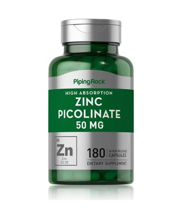Zinc Picolinate 50 mg | 180 Capsules | by Piping Rock