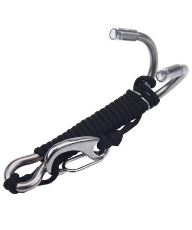 Reef Hooks, Sturdy Stable Corrosion Resistant Hooks for Cave or Drift Diving, Scuba Divers, Underwater Activities Black