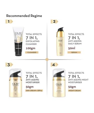 Olay Total Effects Day Cream SPF 15 - Anti-Aging Moisturizer with Niacinamide & Green Tea Extracts for All Skin Types - 50g - Buy Online on GoSupps.com