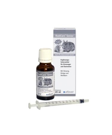 alfavet RodiCare Senior Food Supplement Unit for Rabbits, Guinea Pigs and Small Rodents with Ginseng, Ginkgo and Hawthorn 20 ML