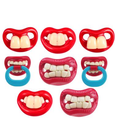LUOZZY 8pcs Funny Baby Pacifiers Silicone Newborn Baby Teeth Pacifiers Cute Baby Pacifier Soft Newborn Soothing Teething Toy