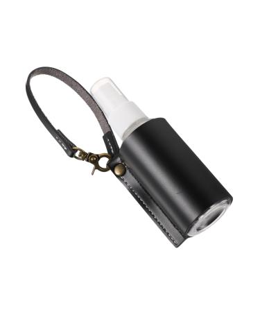 Housoutil 1 Set Key Chain Hand Holder Leather Key Holder Kids Keychains Keychain for Kids Travel Toiletries Keychains for Travel Container Kickstand Pu Leather Disinfection Alcohol Perfume 13X5X4CM Black