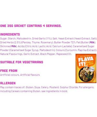 Flava It Seasoning Spices Marinade 12 x 35g - 5 Flavours Mix (Chinese Style Smokey BBQ Garden Mint Garlic & Herb Piri Piri) - Buy Online on GoSupps.com