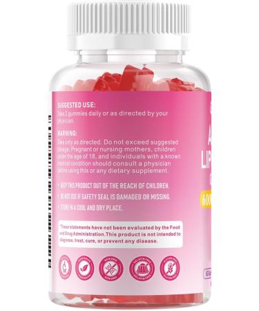GGMMUU Alpha Lipoic Acid Gummies 600mg High Absorption Chewable ALA Supplement Raspberry Flavor Vegan Sugar Free 60 Count - Buy Online on GoSupps.com