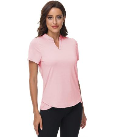 DOTIN Women's 2 Pack V-Neck Golf Polo Shirts - Pink & Light Blue - X-Large - Buy Online on GoSupps.com