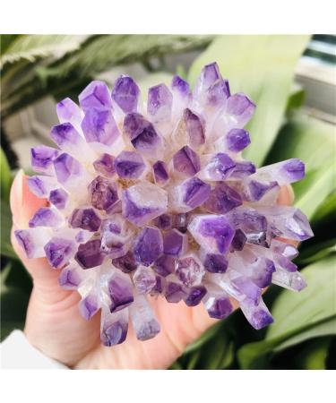 Crystal Rough Specimen Healed 1pc Green Ghost Phantom Quartz Crystal Cluster Violet Rock Stones and Crystals Reiki Specimen Synthetic Quartz As a Gift (Color : Burgundy Size : 300-350g) 300-350g Burgundy