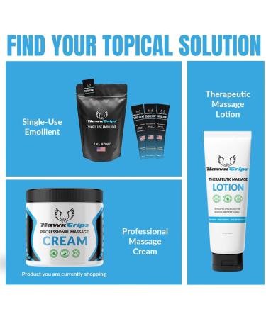HawkGrips Professional Massage Cream 8oz Unscented with Shea Butter Muscle and Body Moisturizing Safe & Clean Ingredients Non-Greasy Non-Staining Whole Body Use - Neck Back Foot Deep Tissue 8 Fl Oz (Pack of 1) - Buy Online on GoSupps.com