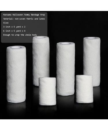 6 Rolls Halloween Mummy Bandage Wrap - Self-Adhesive Stretch Zombie Gauze for Costume Decor | Perfect for Cosplay - Buy Online on GoSupps.com