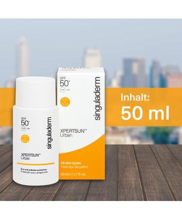 Singuladerm Xpertsun Urban Face Sunscreen SPF 50+ | 50ml Waterproof Sun Protection Against Pollution & Dark Spots - Buy Online on GoSupps.com