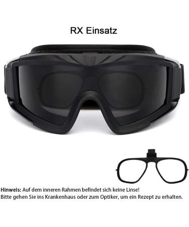 Sposune Tactical Airsoft Glasses - 3 Interchangeable Lenses UV400 Protection Impact Resistant Shooting Glasses for Men & Women - Black - Buy Online on GoSupps.com