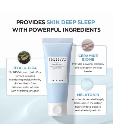 SKIN1004 Hyalu-CICA Sleeping Pack 3.38 fl.oz - Melatonin & Hyaluronic Acid formula for Moisture and Revitalization - 100ml - Buy Online on GoSupps.com