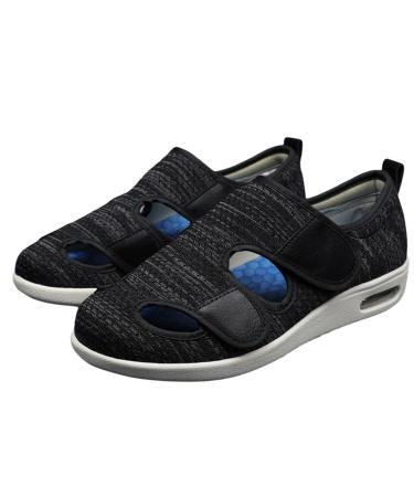 MisFun Diabetic Shoes for Men Breathable Diabetic Shoes Unisex Medical Shoes for Swollen Feet Shoes for Edema and Swollen Feet Support for Swollen Feet Diabetic & Edemadiabetic Shoes 10.5 Black Grey