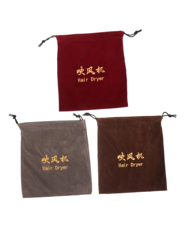 IWOWHERO 3 Pcs Hair Dryer Storage Bag Hair Styling Tools Bag Travel Hairdryer Hair Dryer Case Fabric