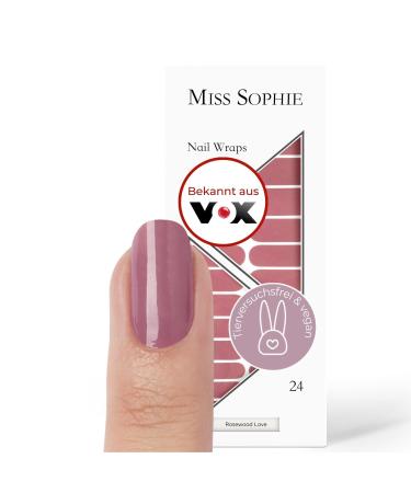 Original Miss Sophie Nail Foils Rosewood Love I 24 Ultra-D nne Nail polish strips in single color in Rosa I for finger & toenails I stops on natural and painted acrylic gel & shellac nails Rosewood Love 24 - Buy Online on GoSupps.com