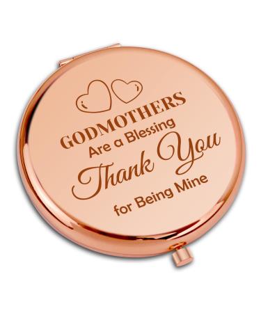 Godmothers Gifts Travel Compact Pocket Makeup Mirror Godmother Proposal Gifts Godmother Thank You Gifts for Godmother from Godchild Christmas Birthday Gifts for Godmother Baptism Gift