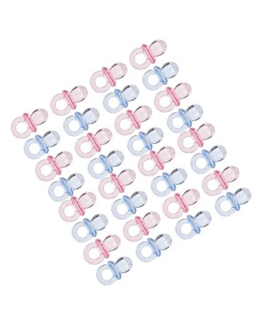 Atyhao 100PCs Mini Schnuller - Colorful Acrylic Baby Pacifiers for Baptism & Birthday Party Decorations (Transparent Pink & Blue) - Buy Online on GoSupps.com
