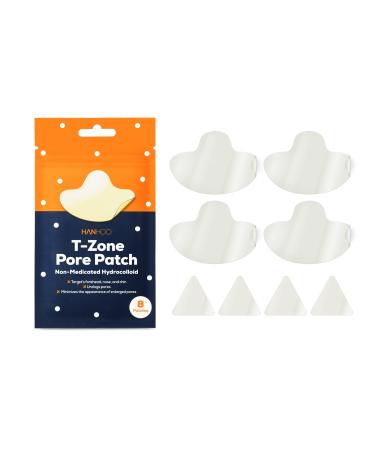 Hanhoo T-Zone Pore Patch | Hydrocolloid Nose Patches | For Blackheads & Clogged Pores | Fits Nose Chin and Forehead | Cruelty-free and Vegan | 8 Patch Count - 4 Pore Patches + 4 Triangle Patches