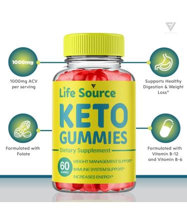 Life Source Keto Gummies - Advanced Weight Loss ACV Supplement (2 Pack | 120 Gummies) - Buy Online on GoSupps.com