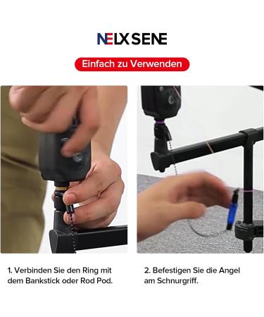Nelxense 4-Piece Fishing Swingers Set with Bite Indicators - Carp & Trout Fishing Light Indicators for Day & Night - Red Yellow Blue Green - Buy Online on GoSupps.com