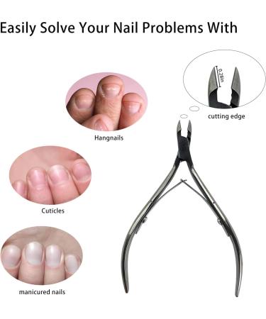 Lofuanna Cuticle Nippers and Pusher Set - Professional Stainless Steel Manicure Tools for Dead Skin Fingernails and Toenails (Black) - Buy Online on GoSupps.com