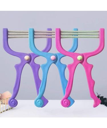 SOLUSTRE 3pcs Facial Hair Removal Spring Set for Women - Eyebrow, Face, and Upper Lip Threading Tool - Purple+Blue+Rosy - Buy Online on GoSupps.com