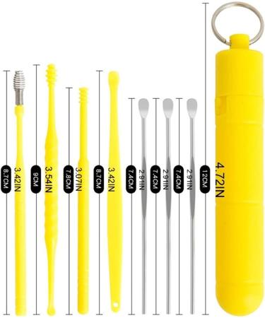 7PCS TARVIT Earwax Removal Kit - Reusable Ear Cleaner Tools Black Ear Pick & Curette for Effective Ear Wax Removal - Buy Online on GoSupps.com