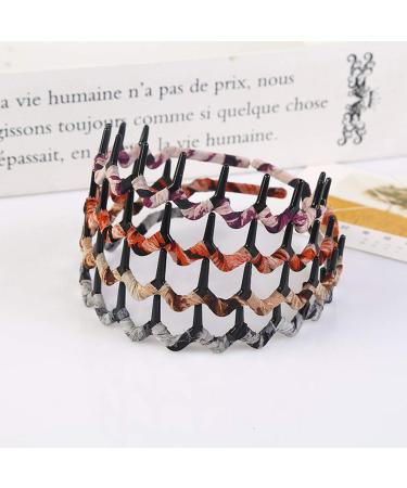 5PCS Zig Zag Wrapped Cloth Headband Hair Comb Set for Women - Buy Online on GoSupps.com