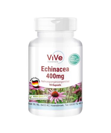 Echinacea 400 mg - 90 capsules - high dose and vegan - Echinacea | Quality from Germany by ViVe Supplements - Buy Online on GoSupps.com
