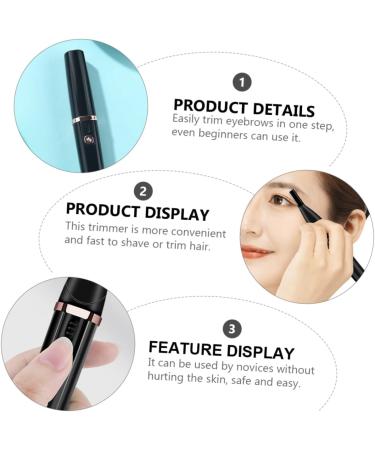 Buy 1 PC USB Electric Eyebrow Trimmer - Safe Mustache & Eyebrow Hair Removal - Creative Black Design | International Shipping Available - Buy Online on GoSupps.com
