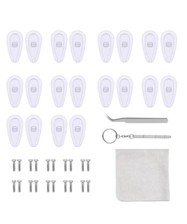 HHZZXCDH air chamber nose pads silicone glasses nose pads soft silicone screw glasses with screws nose pads tweezers and cleaning cloth glasses repair set light and easy to use