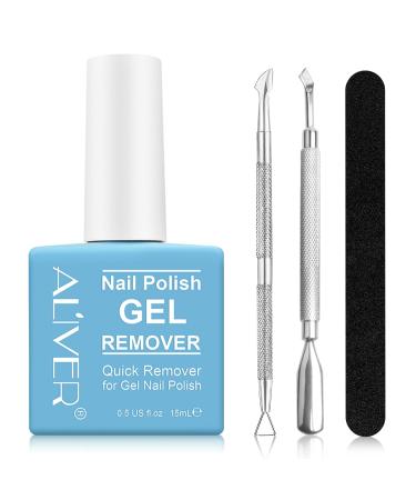 Nail Polish Remover Peel off in 3-5 Min Quick & Easy Removes Gel Nail Acrylic & Shellac Nails with Nail File + Cuticle Pusher + Nail Polish Scraper Do Not Hurt Your Nails 1pcs 115.0