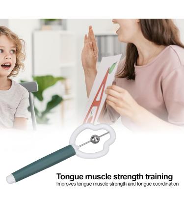 Natudeco Tongue Tip Trainer for Kids | Professional PP & Stainless Steel Oral Muscle Strength Device (Green) - Improve Tongue Function & Speech - Buy Online on GoSupps.com