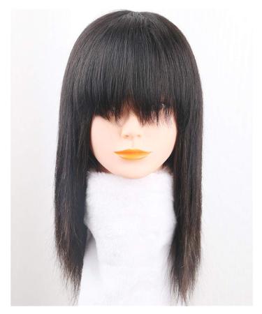 Real Hair Clip-On Bangs Crown Wig Topper for Thinner Hair - 10 Inch Black Wiglet for Women - Buy Online on GoSupps.com