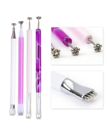 4 Pcs Nail Magnet Tool Set - High Quality Double Ended Magnet Wand for Cat Eye Gel Nail Art | Pure Vie - Buy Online on GoSupps.com