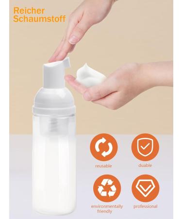 OMSSCUN 8-Piece Foam Dispenser Set - 60ml Empty Foam Pump Bottles for Shampoo Shower Gel Liquid Soap & Facial Cleanser - Portable & Lightweight - Buy Online on GoSupps.com