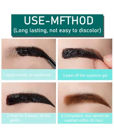 Waterproof Tattoo Gel Eyebrow Peel Off Kit with Stencils - Fuller & Defined Brows | Lasts 3-7 Days - Buy Online on GoSupps.com