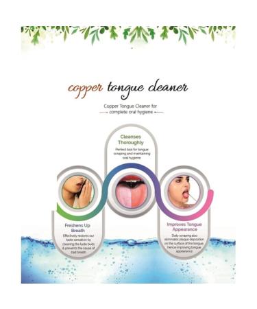 Pure Copper Tongue Cleaner - Set of 12 Pieces | Improve Oral Health - Buy Online on GoSupps.com