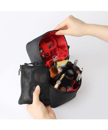 Lmoikesz Round Bag Storage Solid Spacious Travel Organizer for Toothpaste Toothbrush and Skincare Black & Red - Buy Online on GoSupps.com