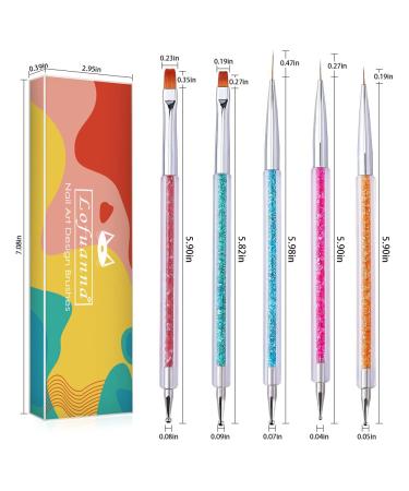 Lofuanna 5 PCs Nail Brush Set | Nail Art Design Pens Gel Brushes & Dotting Tools for Salon & DIY Use - Buy Online on GoSupps.com