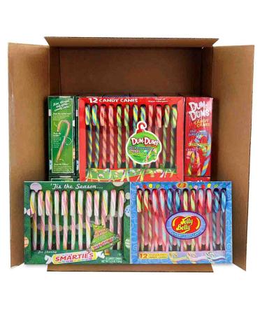 Candy Cane Mixed Pack - Dum Dums, Smarties, Jelly Belly - 144 individual, 12 ct x 12 packages Dum Dums, Smarties, Jelly Belly 12 Count (Pack of 12)