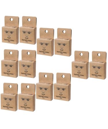 NOLITOY 12 pcs Ink Ruler Salon Manual Microblading Makeup Mapping Measuring Beauty Brow Pre- Tool 7.5x4.5cmx6pcs Brownx6pcs