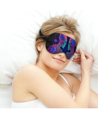 Glow in The Dark Skeleton Sleep Eye Mask & Blindfold for Women Men - Elastic Strap, Perfect for Sleep, Travel, and Nap - Buy Online on GoSupps.com