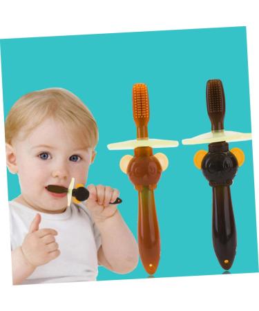 Buy Silicone Combined Toothbrush Set for Children - Soft Bristle Travel & Training Toothbrushes for Oral Care | 2-Pack - Buy Online on GoSupps.com