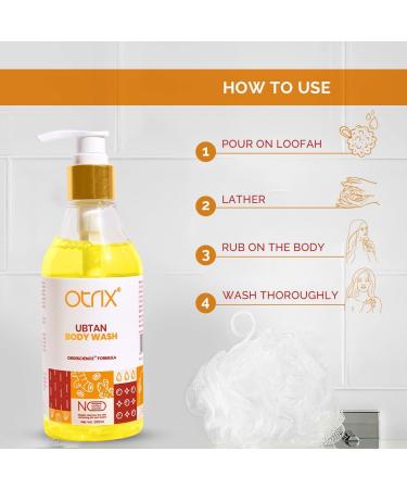 Natural Skin Brightening Shower Gel with Turmeric & Saffron | Deep Cleansing & Hydrating Body Wash for Men & Women | Paraben-Free 290ml - Buy Online on GoSupps.com