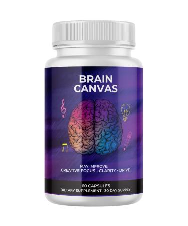 Brain Canvas Nootropic Brain Supplement for Creative Focus, Memory, Clarity & Drive Vitamin & Herbal Complex 60 Veggie Capsules, 30 Day Supply