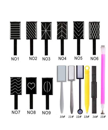 Shogpon 15-Piece High-Quality Magnet Stick Pencil Set for Stunning Cat Eye Nail Art | DIY 3D Magnetic Gel Polish Tools - Buy Online on GoSupps.com